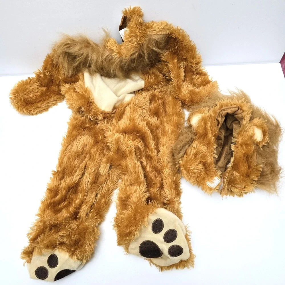 Rubie's Lion Cub Faux Fur Halloween Costume 2 pc Jumpsuit Hood 6-12 months